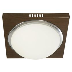 Plafón De Techo Redondo Blanca/Base Satinada Cuadrada 27Cm 2Bombillosx60Wmax - Zlumini