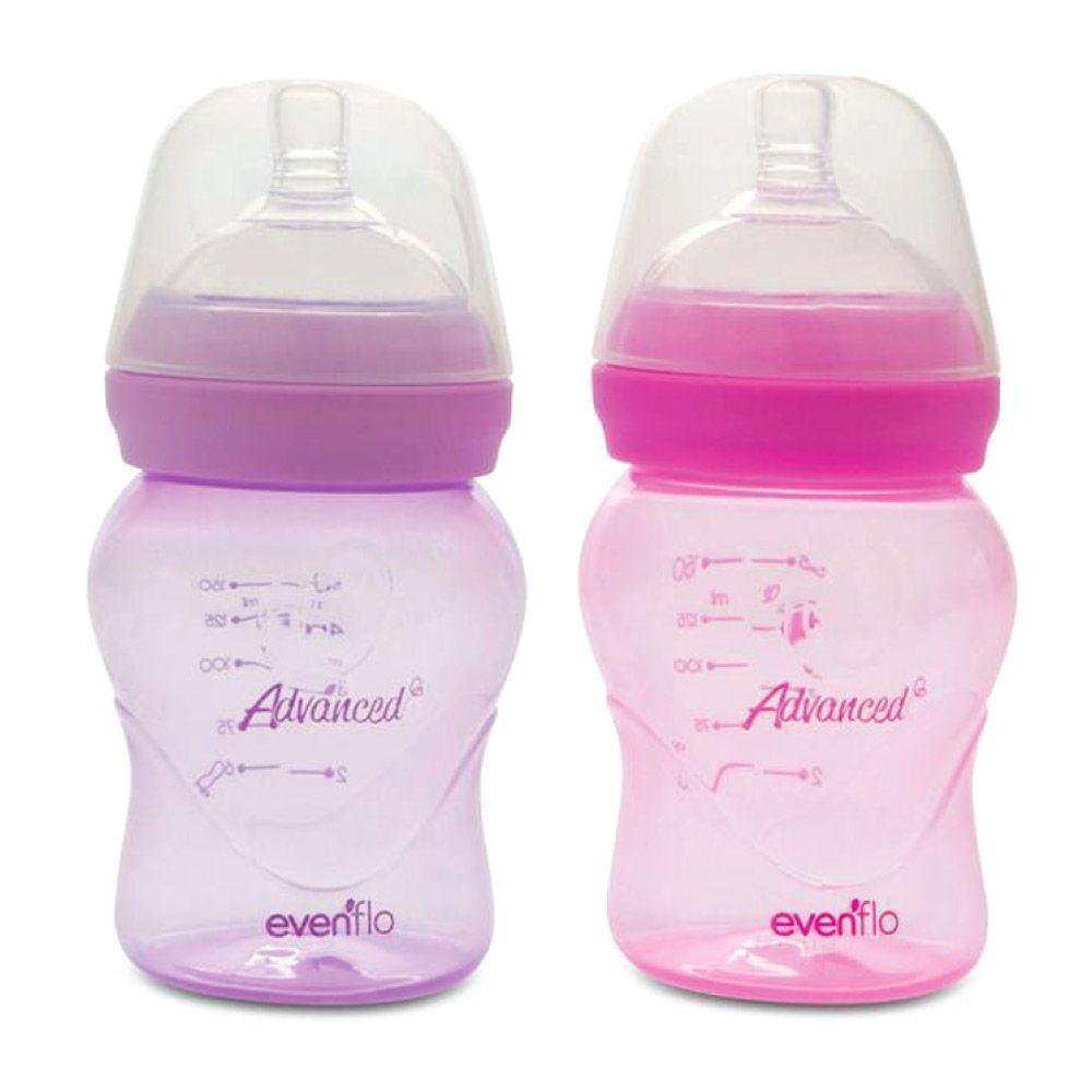 Biberón Advanced Cuello Ancho Anticólicos Dúo 5 Oz - Evenflo Varios Colores Rosa
