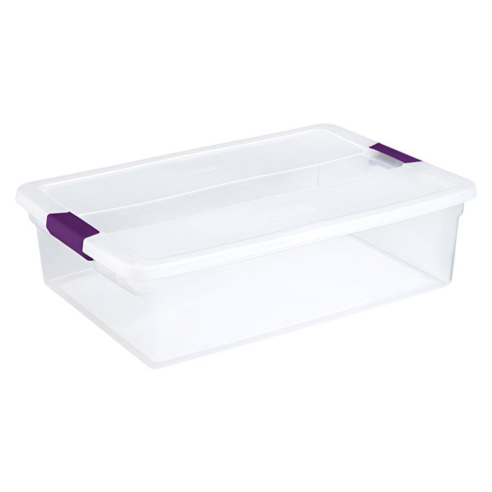 Caja Organizadora con Tapadera 30 L de Plástico Color Ciruela