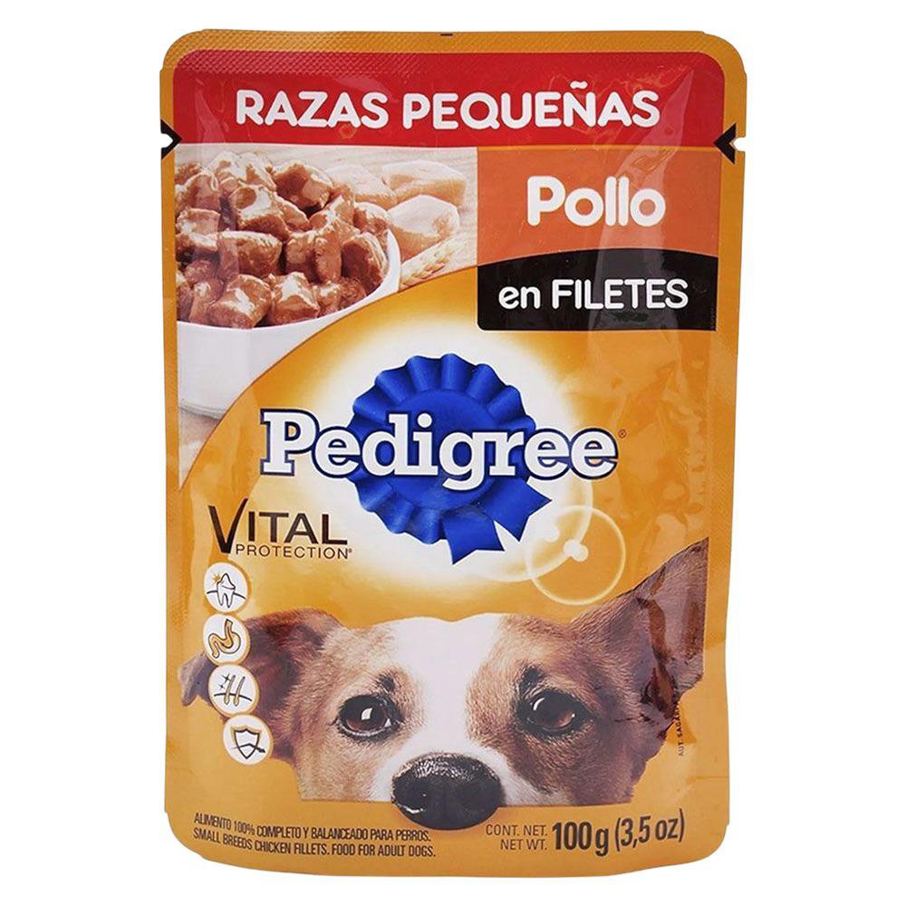 Alimento Húmedo para Perro Adulto Razas Pequeñas Filetes de Pollo Sobre de 100 g Alimento…