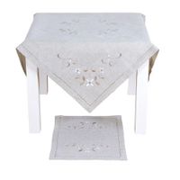 Mantel Beige Diseño De Flores - Viva Varios Tamaños
