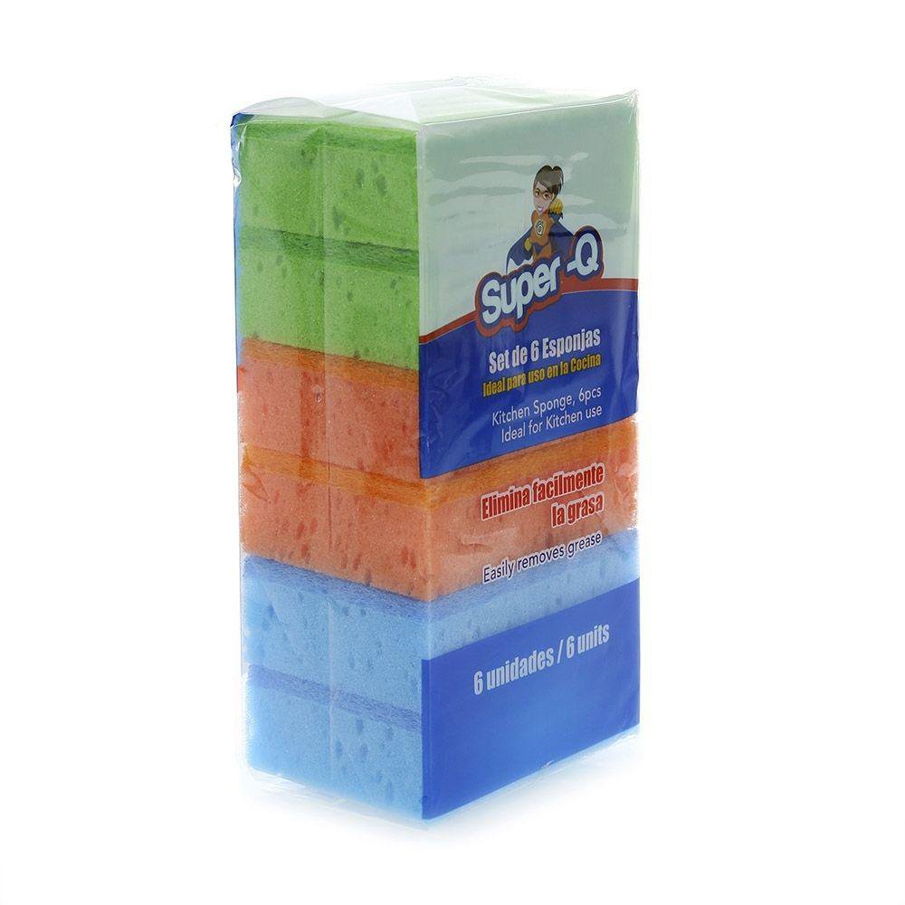 Set de 6 Esponjas Multicolor para Cocina Set de 6 Esponjas Multicolor de Cocina