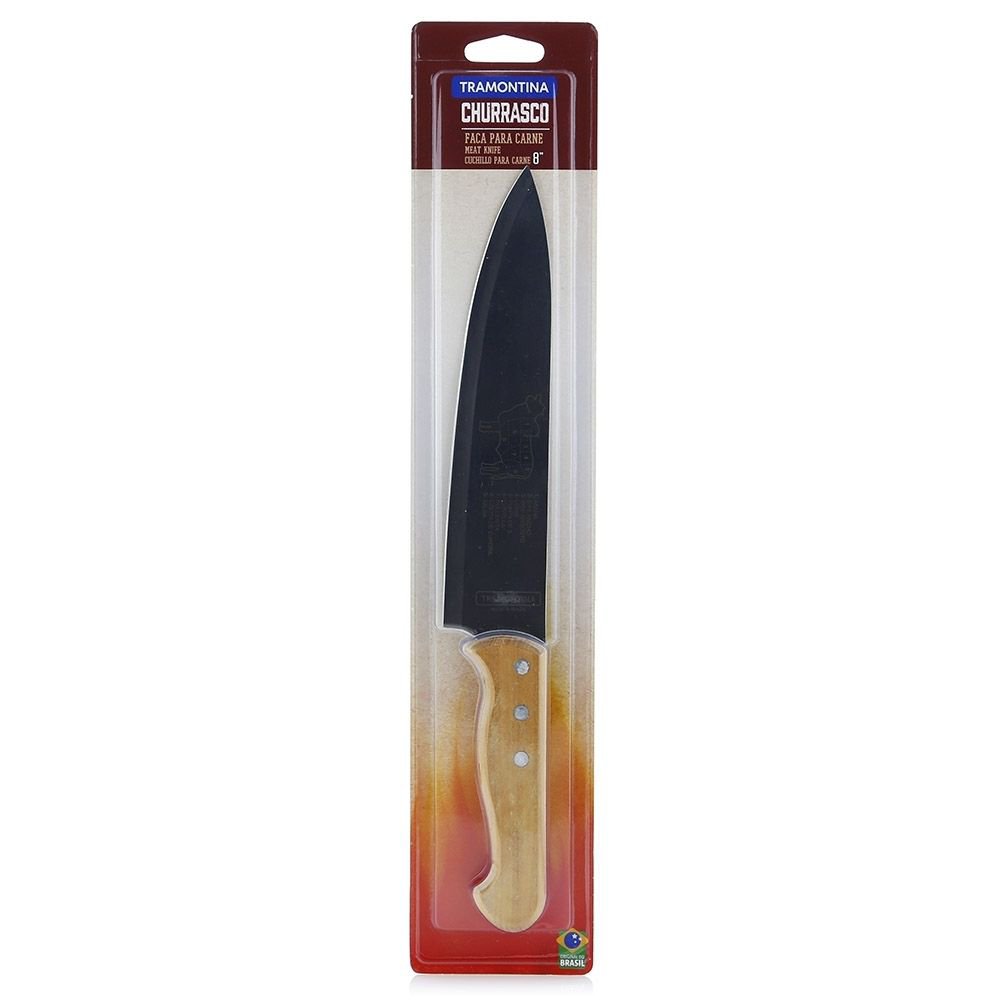 Cuchillo de 8 plg para Carne con Mango de Madera Color Café