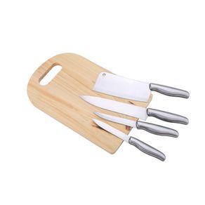 Tabla con 3 Cuchillos y Hachuela