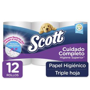 Papel Higiénico 12 Rollos Triple Hoja Cuidado Completo - Scott