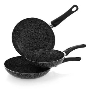 Set De Sartenes Strong Negro 20, 24 Y 26 Cm - Bastiani