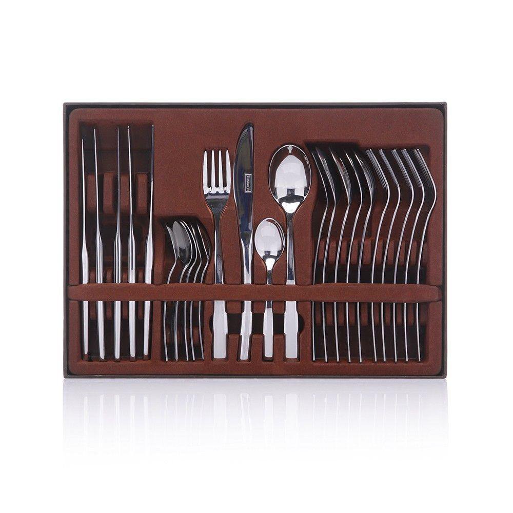 Set de 24 Cubiertos Tívoli de Acero Inoxidable 18/0 Color Plateado