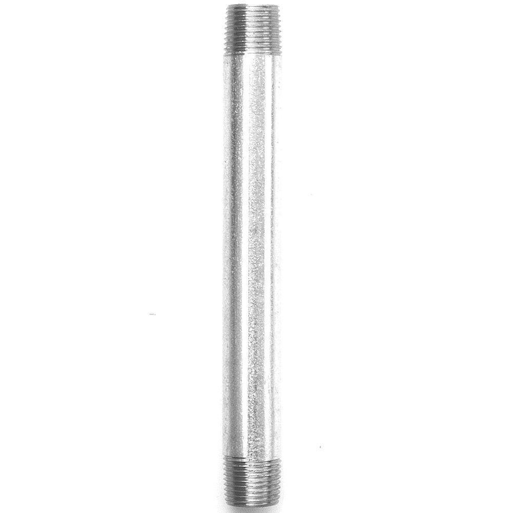 Niple con Rosca 1/2 x 7 Plg de Acero Galvanizado