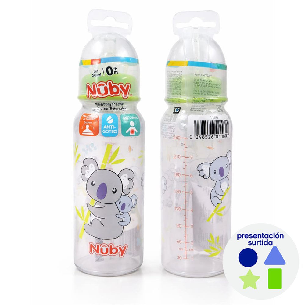 Pacha Printed BPA Free de 8 Oz - Diseños Surtidos Biberón Printed 8 Oz Bpa Free