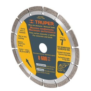Disco Para Corte De Concreto 7 Plg - Truper