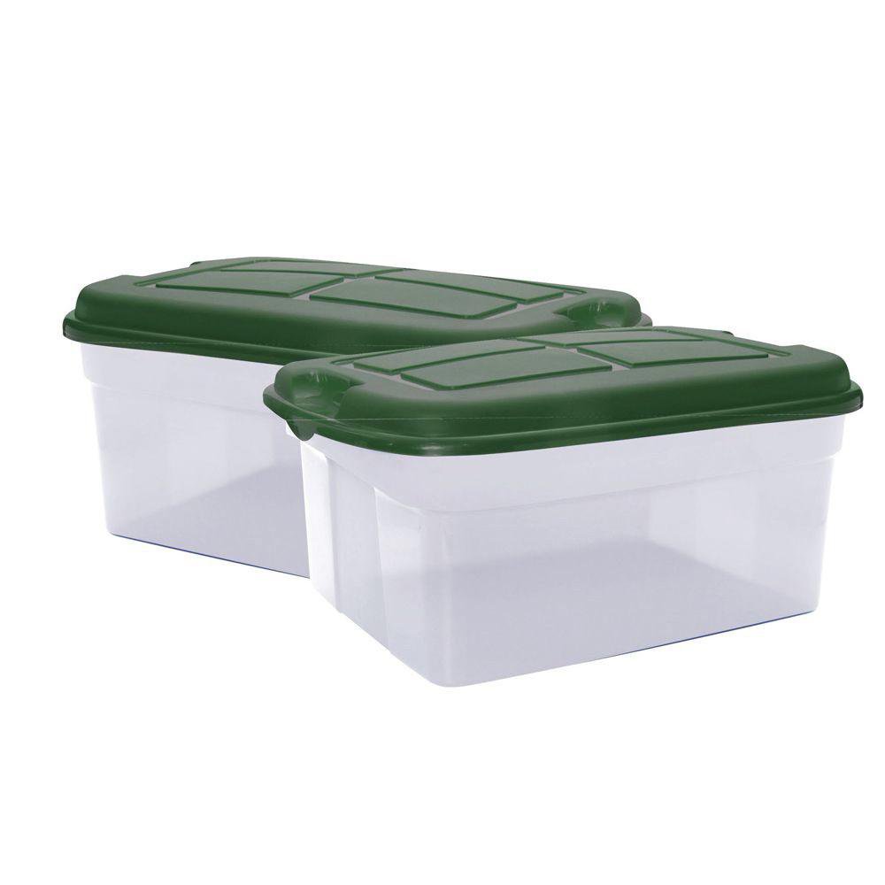Set 2 Cajas Jumbo 56 L - Varios Colores Verde Ciprés