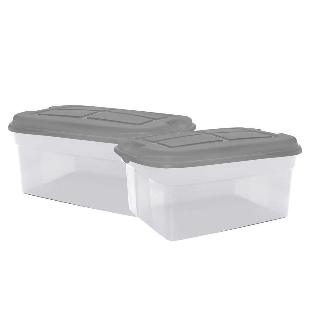 Set 2 Cajas Jumbo 56 L - Varios Colores Gris Grafito