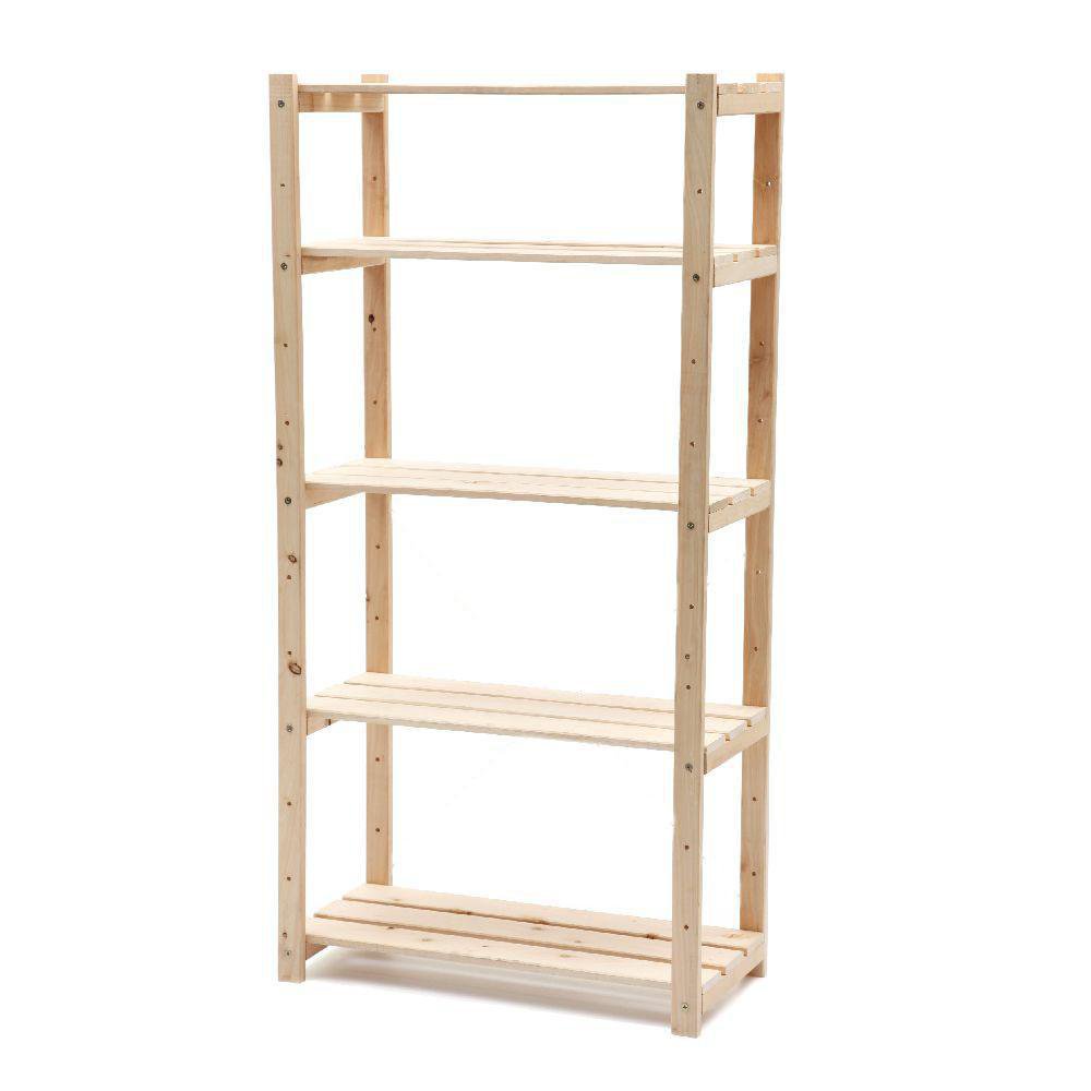 Estantería Grande de Madera Natural con 5 Niveles Color Café