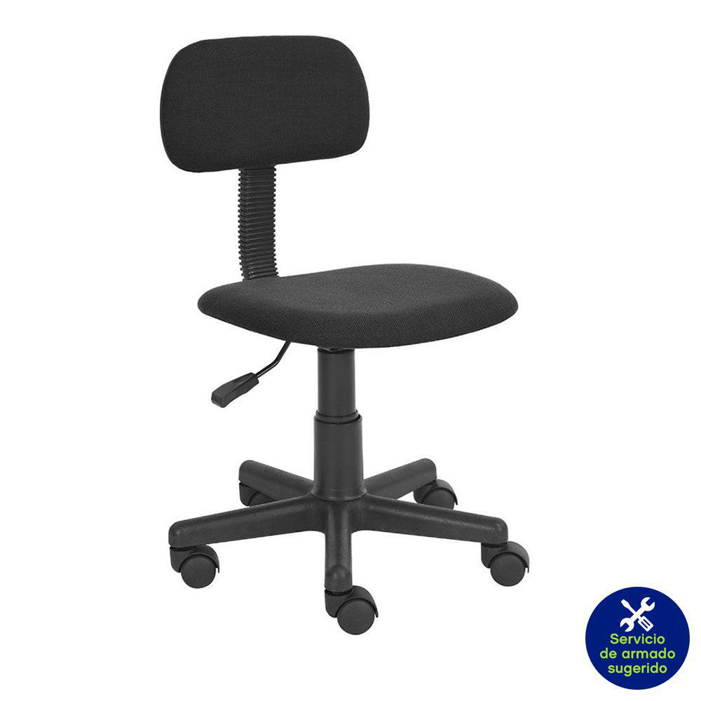 Silla de Oficina sin Brazos con Altura Ajustable 40.5 x 39.5 x 73–85 Cm Color Negro