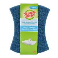 Esponja Scotch-Brite Limpieza Delicada Cera Rayas Para Baño 1Pz - 3M