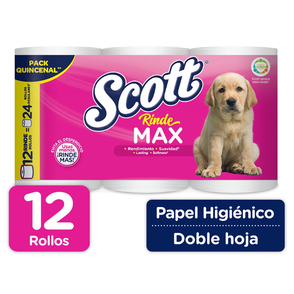 Papel Higiénico Doble Hoja Rinde Max, 12 Rollos Papel Higiénico Rinde Max Doble Hoja 12 Ro…