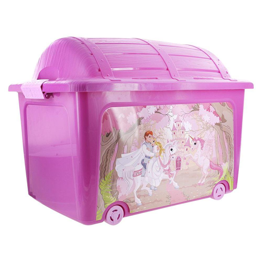 Caja Estilo Cofre con Tapadera Diseño Princesas Color Rosado Caja con Tapadera Diseño Prin…
