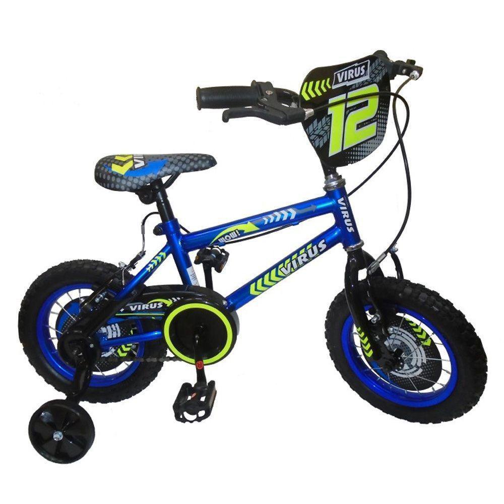 Bicicleta BMX Virus WOW Rin 12 para Niño Color Azul Bicicleta BMX Virus Rin 12