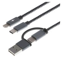 Cable Multifuncional De Carga Y Datos 4 En 1 Plateado - Xtech