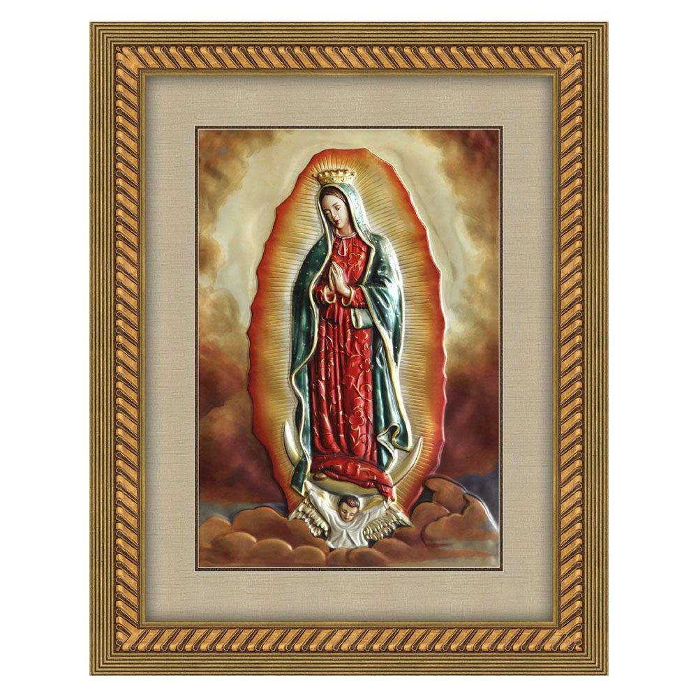Cuadro Decorativo de 49 x 65 cm Diseño Virgen de Guadalupe en Relieve