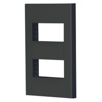 Placa De 2 Módulos Negro - Volteck