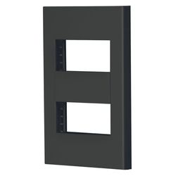 Placa De 2 Módulos Negro - Volteck