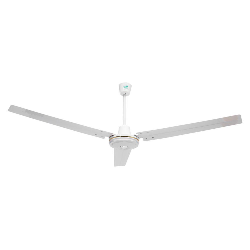 Ventilador Industrial de Techo 56 Plg con 3 Aspas Metálicas y 5 Velocidades en Blanco