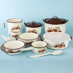Batería De Cocina Armonía Crema Plus Decorada 14 Pzas - Cinsa