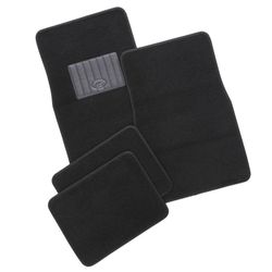 Set De Alfombras Felpa Y Hule Para Auto 4 Pzas Negro - Amscan Inc.