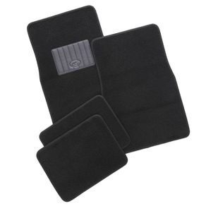 Set De Alfombras Felpa Y Hule Para Auto 4 Pzas Negro - Amscan Inc.
