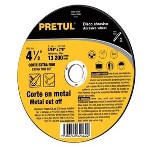 Disco Para Corte De Metal Extrafino - Truper