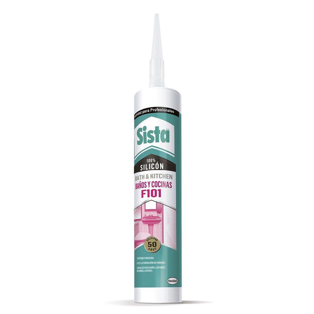 Sellador de Silicón F101 para Baño y Cocina Color Blanco de 300 mL en Cartucho