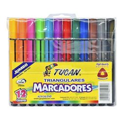 Marcador Jumbo Triangular 12 Colores - Tucan