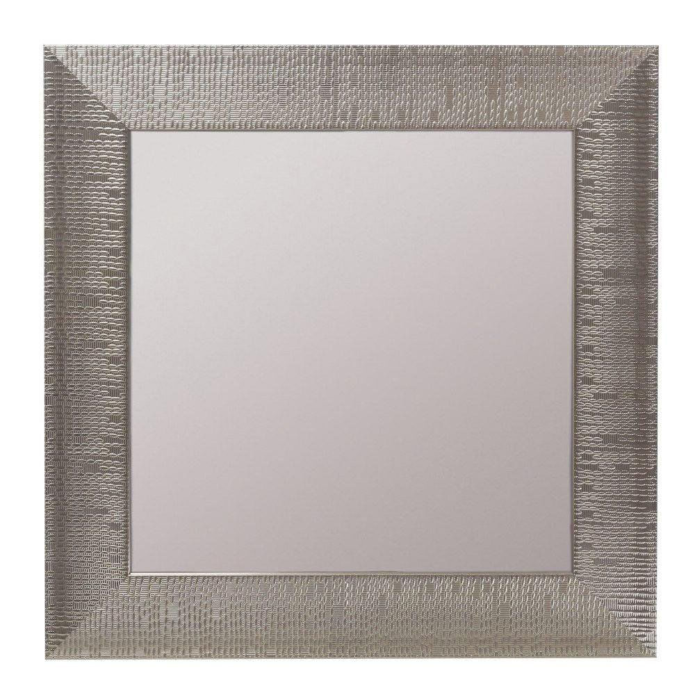 Espejo de Pared 40 x 40 cm Marco Texturizado Color Plateado Dorado