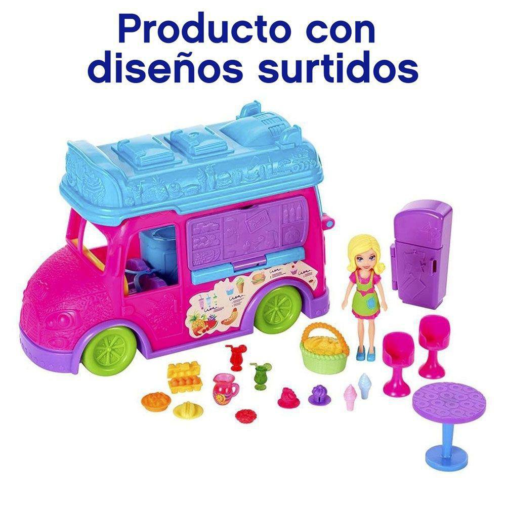 Set de Juego Polly Pocket Camión de Licuados Swirlin' Smoothie Truck Transformable 4+ Años…