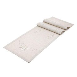 Camino De Mesa Beige Diseño De Flores - Viva Varios Tamaños