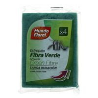 Esponja Fibra Verde X 4 - Mundo Floral
