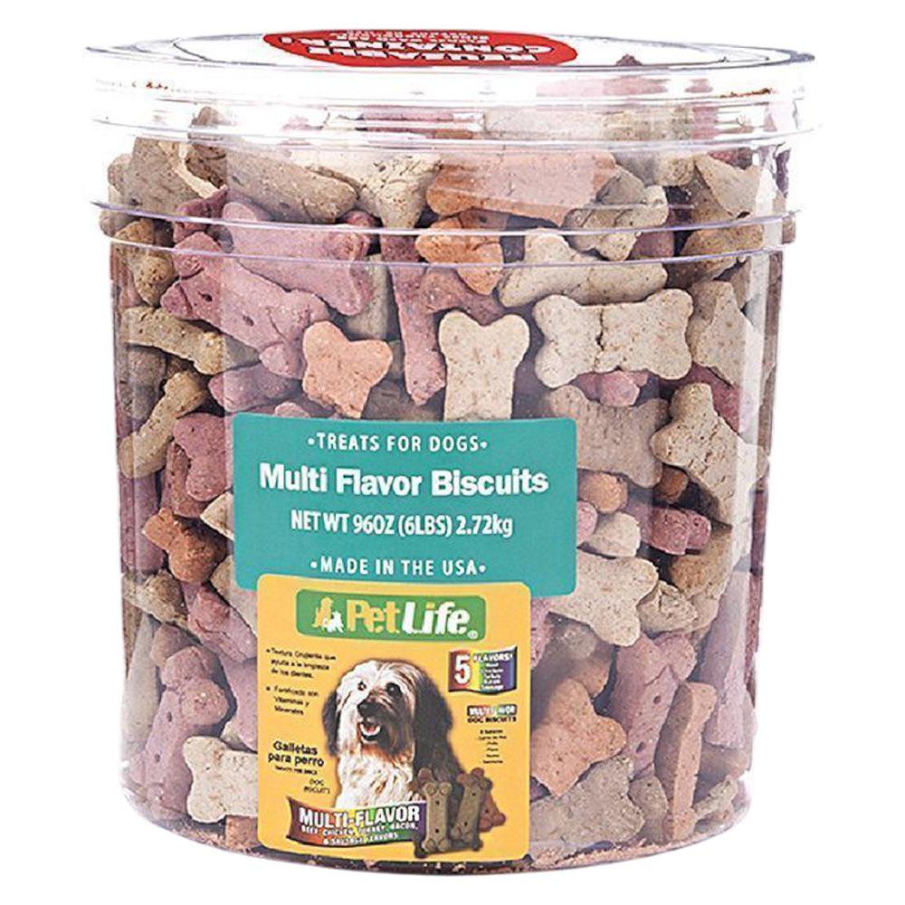 Galletas para Perros de Varios Sabores Pet Life Frasco de 6 Libras