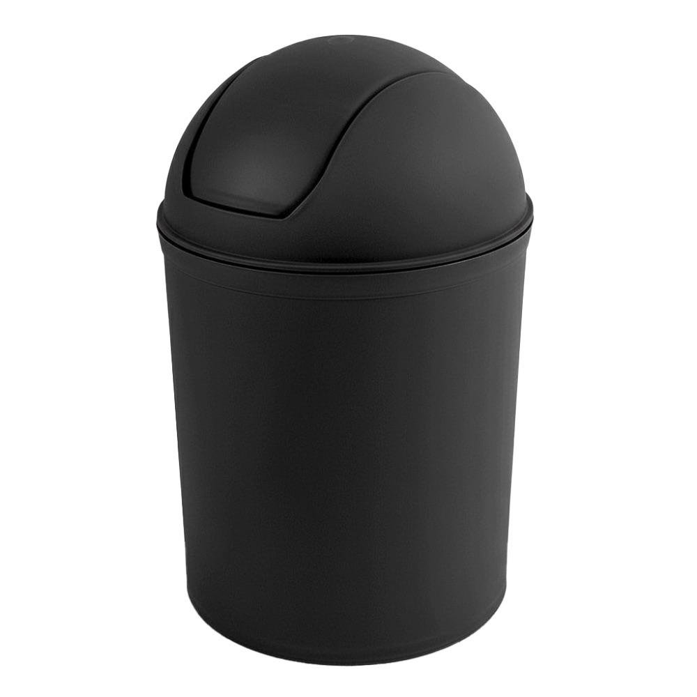 Basurero Plástico Swing con Tapa Abatible Color Negro - Varias Capacidades 6 l