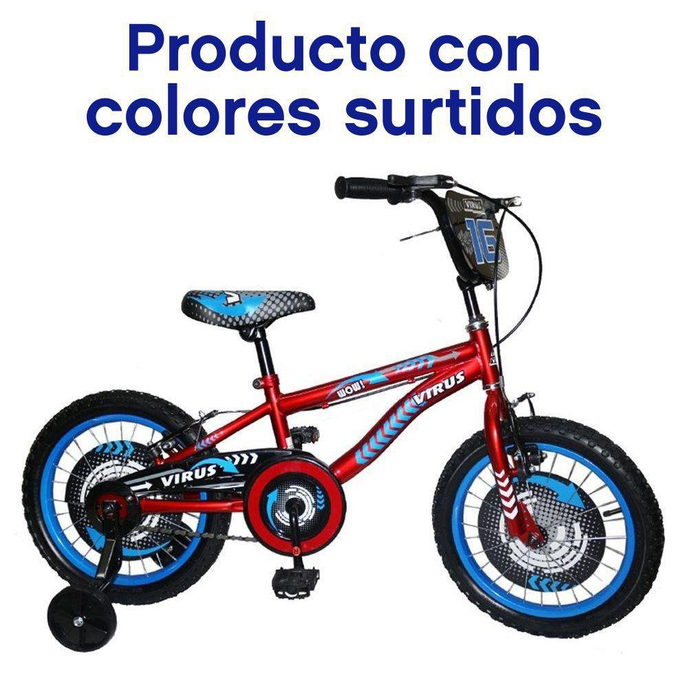 Bicicleta BMX Virus Rin 16 para Niño - Colores Surtidos Bicicleta Bmx 16 Virus Lider Bike