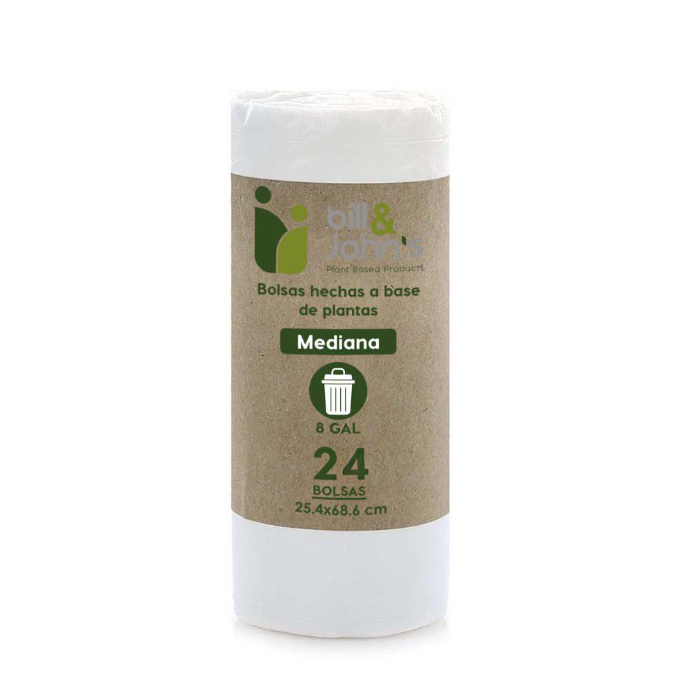 Bolsas Biodegradables para Basura Blancas Tamaño M de 24 Uds