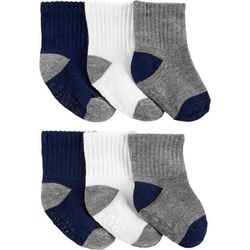 B 6Pk Socks Navygreywhite 3-1 - Carters