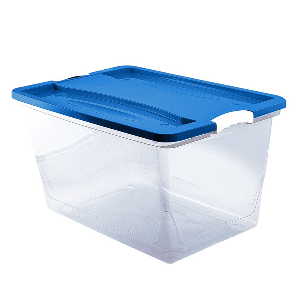 Caja Organizadora Plástica Click 65 L Color Azul