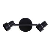 Lámpara De Techo/Pared Negro Mate 2Bombillosxgu10X50W - Zlumini