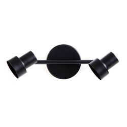 Lámpara De Techo/Pared Negro Mate 2Bombillosxgu10X50W - Zlumini