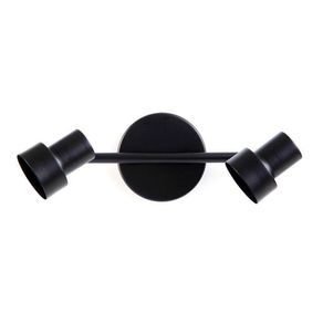 Lámpara De Techo/Pared Negro Mate 2Bombillosxgu10X50W - Zlumini