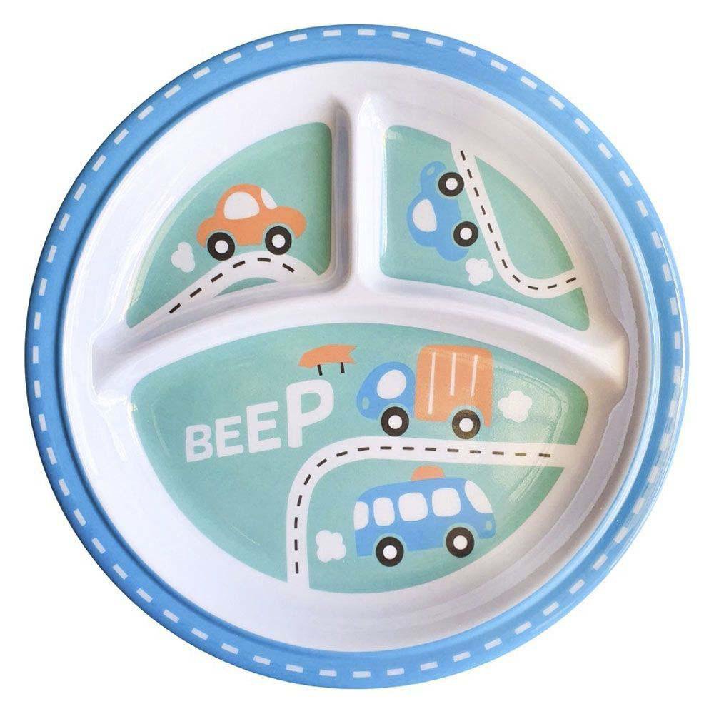 Plato con Divisiones de 21.4 cm Diseño Beep Color Celeste