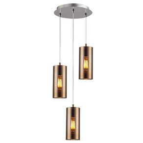Lámpara Colgante 'Cilindrica' Cobre 3Bombillosx60Wmax - Zlumini
