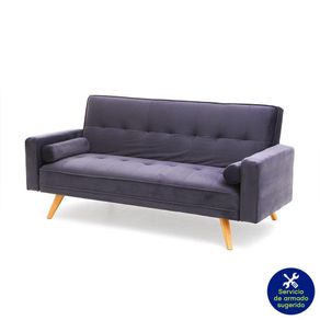 Sofá Cama con Apoya Brazos Gris - Z