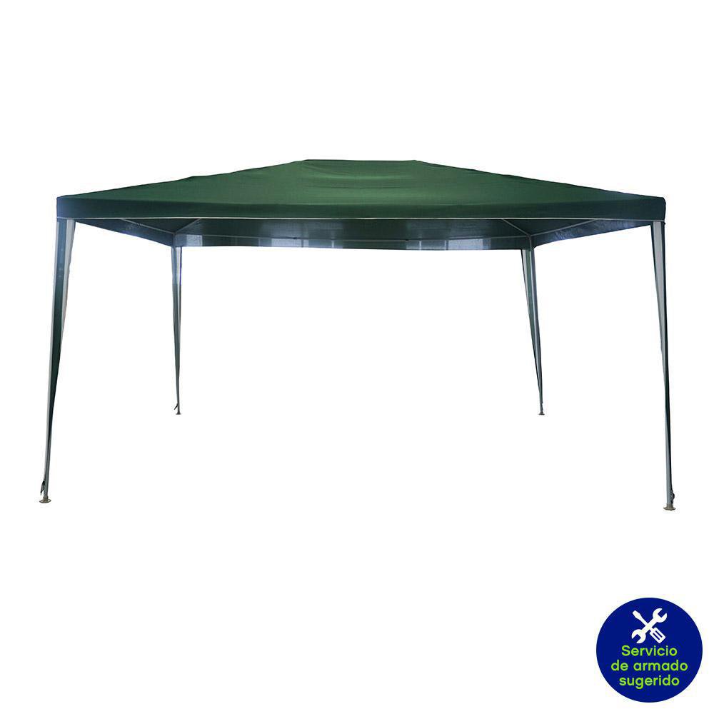 Toldo de Poliéster 3 x 4 x 2.5 Metros Color Verde Toldo Para Exterior de Poliéster Color Verde de 3 x 4 x 2.5 Metros